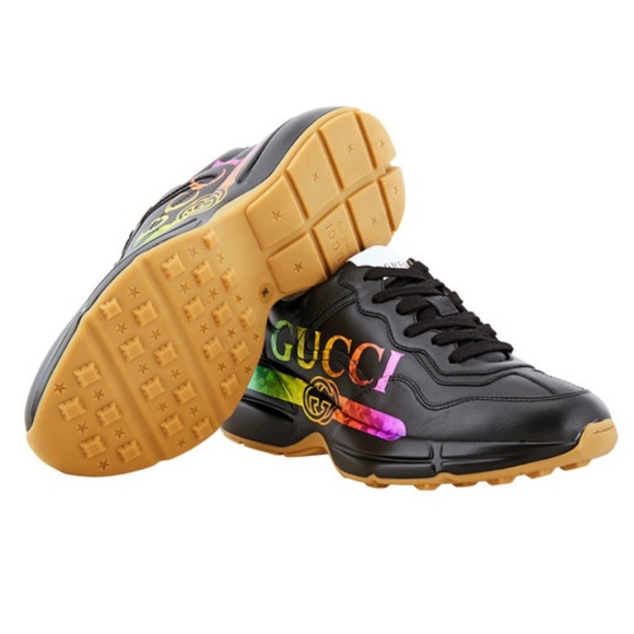 GUCCI Rhyton Leather Chunky Sneaker - Picture 2 of 3